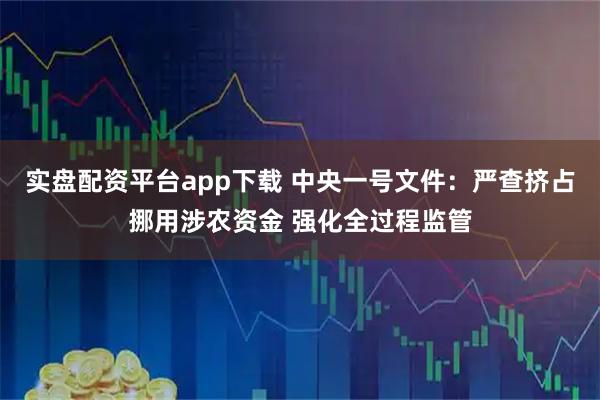 实盘配资平台app下载 中央一号文件：严查挤占挪用涉农资金 强化全过程监管